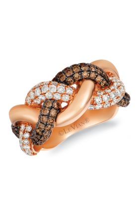 Creme Brulee® 1/2 ct. t.w. Nude Diamonds™, 1/2 ct. t.w. Chocolate Diamonds® Ring in 14K Strawberry Gold®