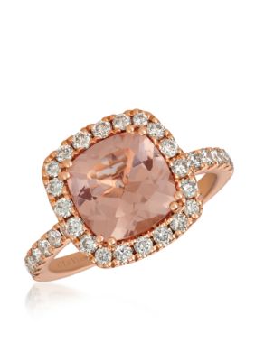 Creme Brulee® 1/6 ct. t.w. Peach Morganite™, 5/8 ct. t.w. Nude Diamonds™ RIng in 14K Strawberry Gold®