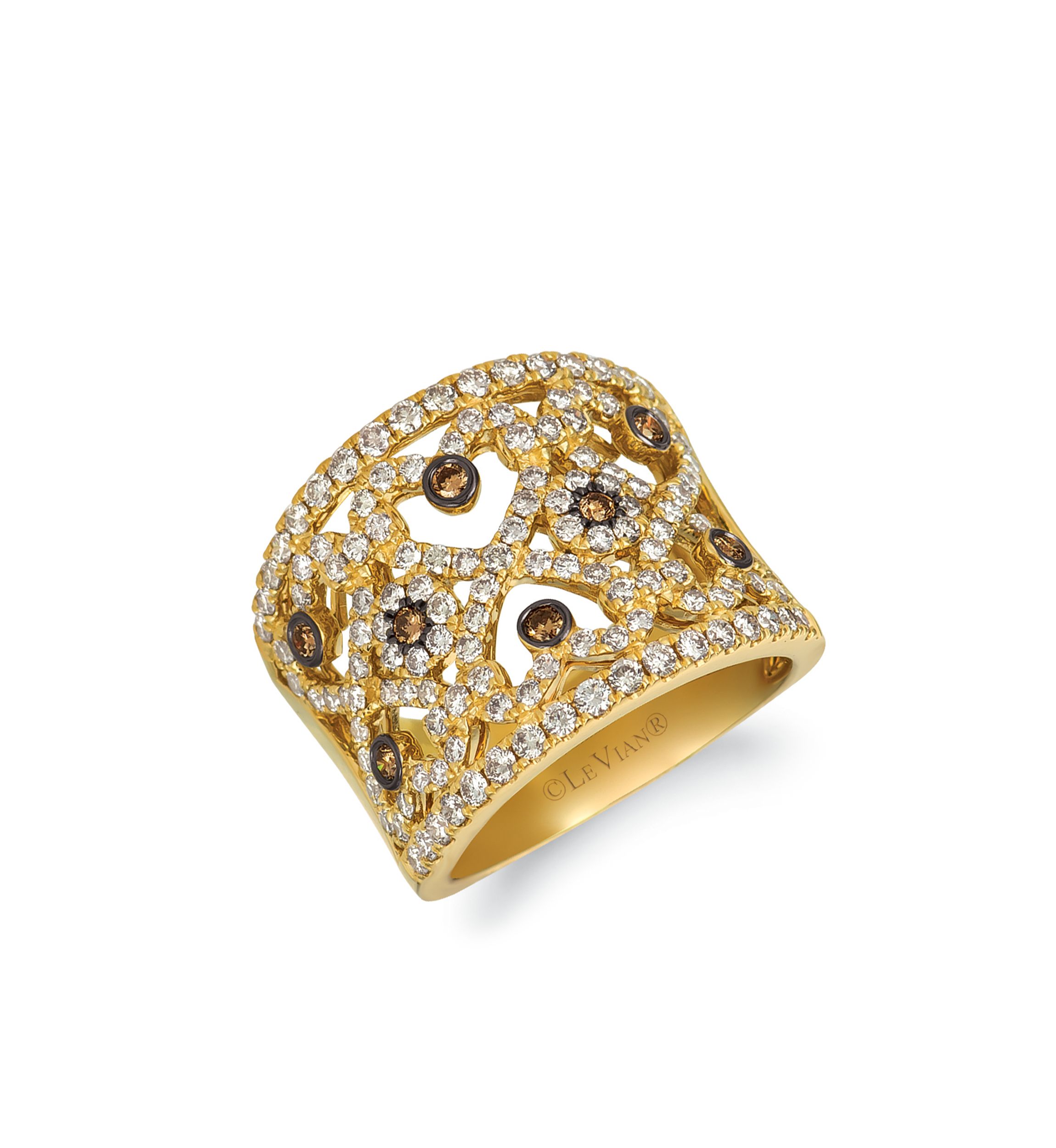 Nude Palette™ Chocolate and Nude™ 1.625 ct. t.w. Chocolate Diamonds® and Nude Diamonds™ Ring in 12k Honey Gold™