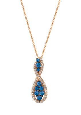 1/2 ct. t.w. Blueberry Sapphire™, 1/5 ct. t.w. Vanilla Diamonds® Pendant Necklace in 14K Strawberry Gold®