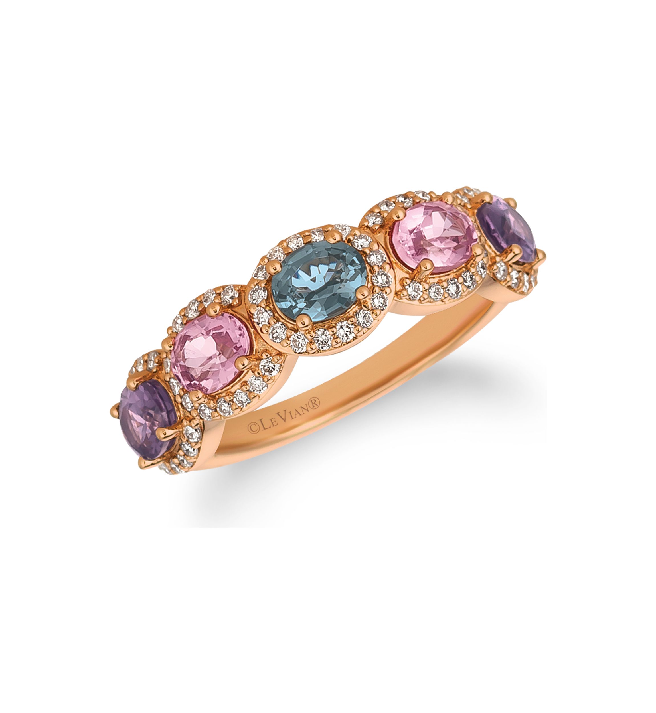 1/3 ct. t.w. Diamond and 1.75 ct. t.w. Multi Spinel Ring in 14K Yellow Gold 