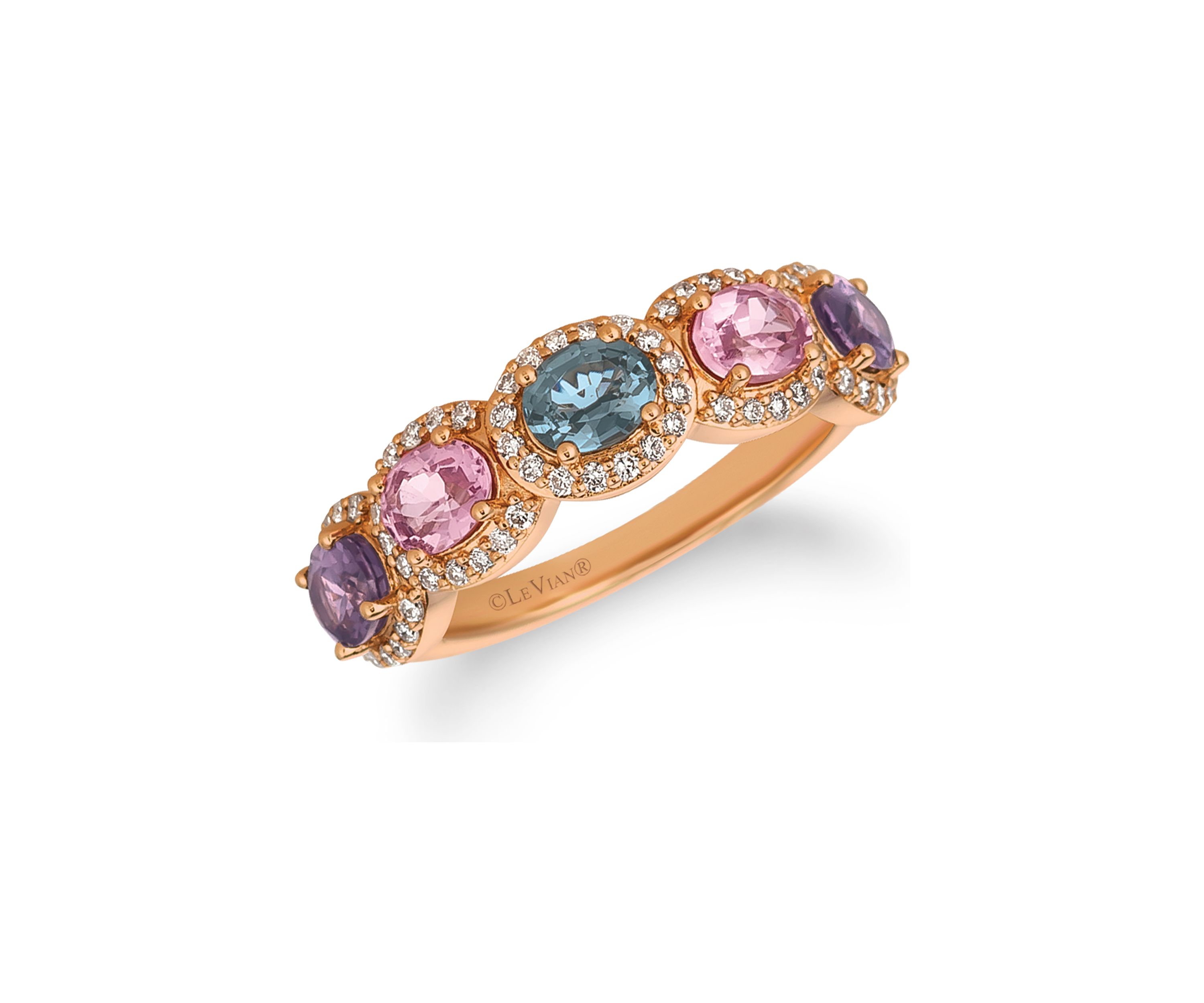 1/3 ct. t.w. Diamond and 1.75 ct. t.w. Multi Spinel Ring in 14K Yellow Gold 