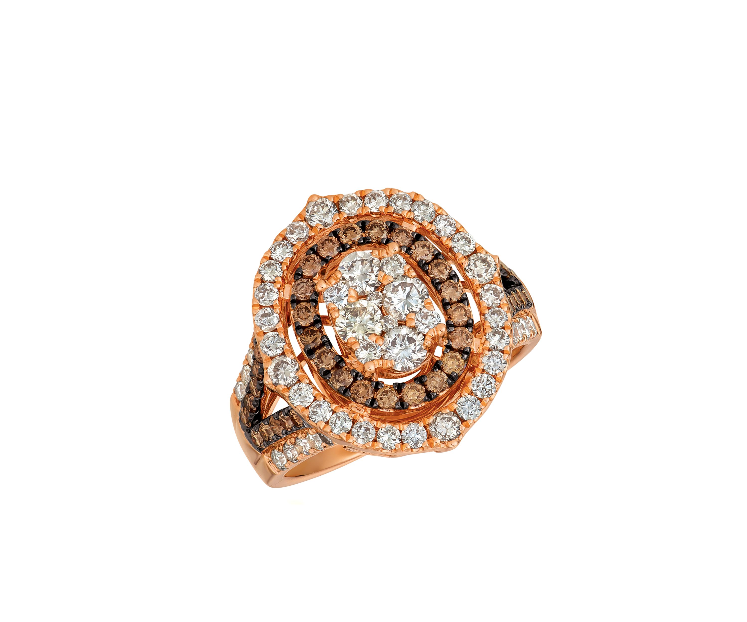 Nude Chocolate Diamonds® and Nude Diamonds™ Ring in 14k Strawberry Gold®