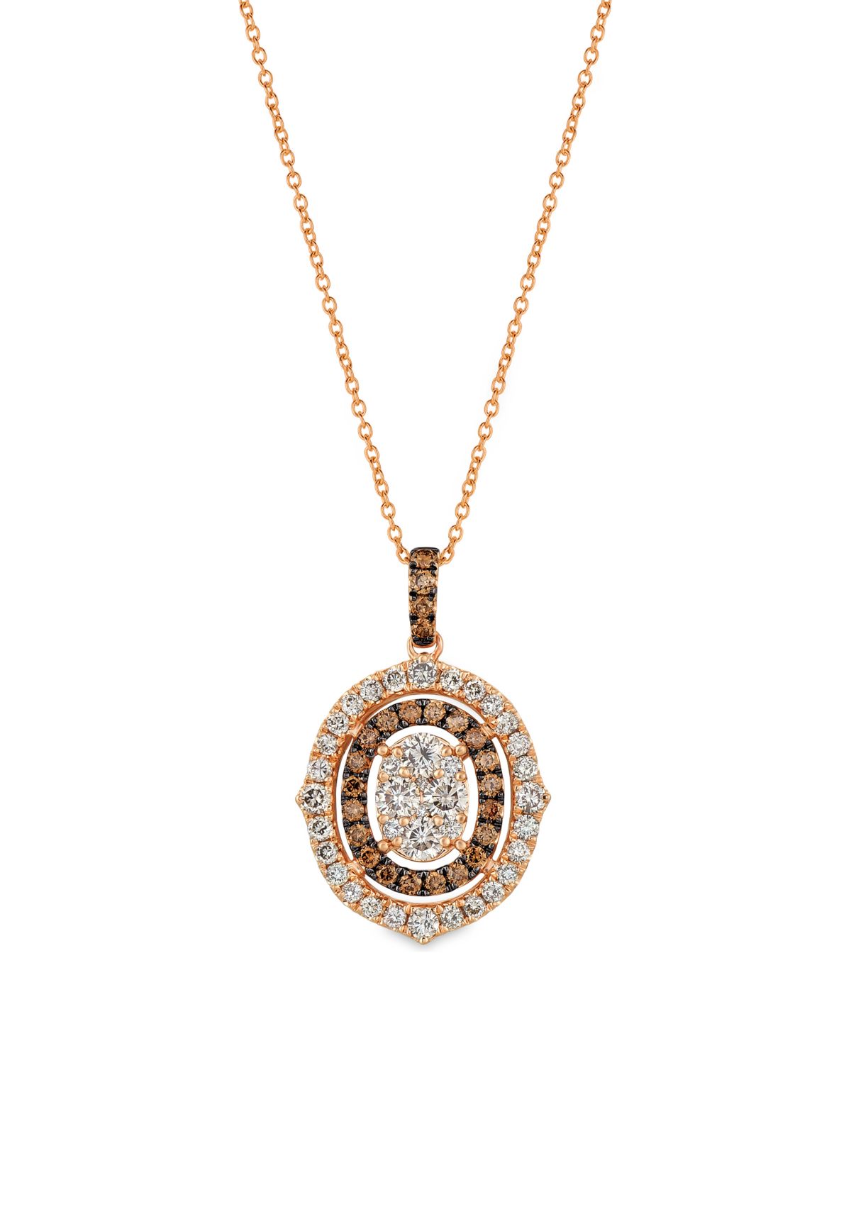 Creme Brulee® 1 ct. t.w. Nude Diamonds™, 1/3 ct. t.w. Chocolate Diamonds® Pendant in 14K Strawberry Gold®