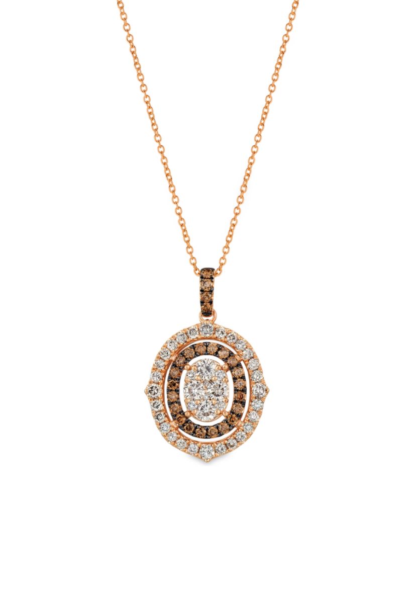 Creme Brulee® 1 ct. t.w. Nude Diamonds™, 1/3 ct. t.w. Chocolate Diamonds® Pendant in 14K Strawberry Gold®