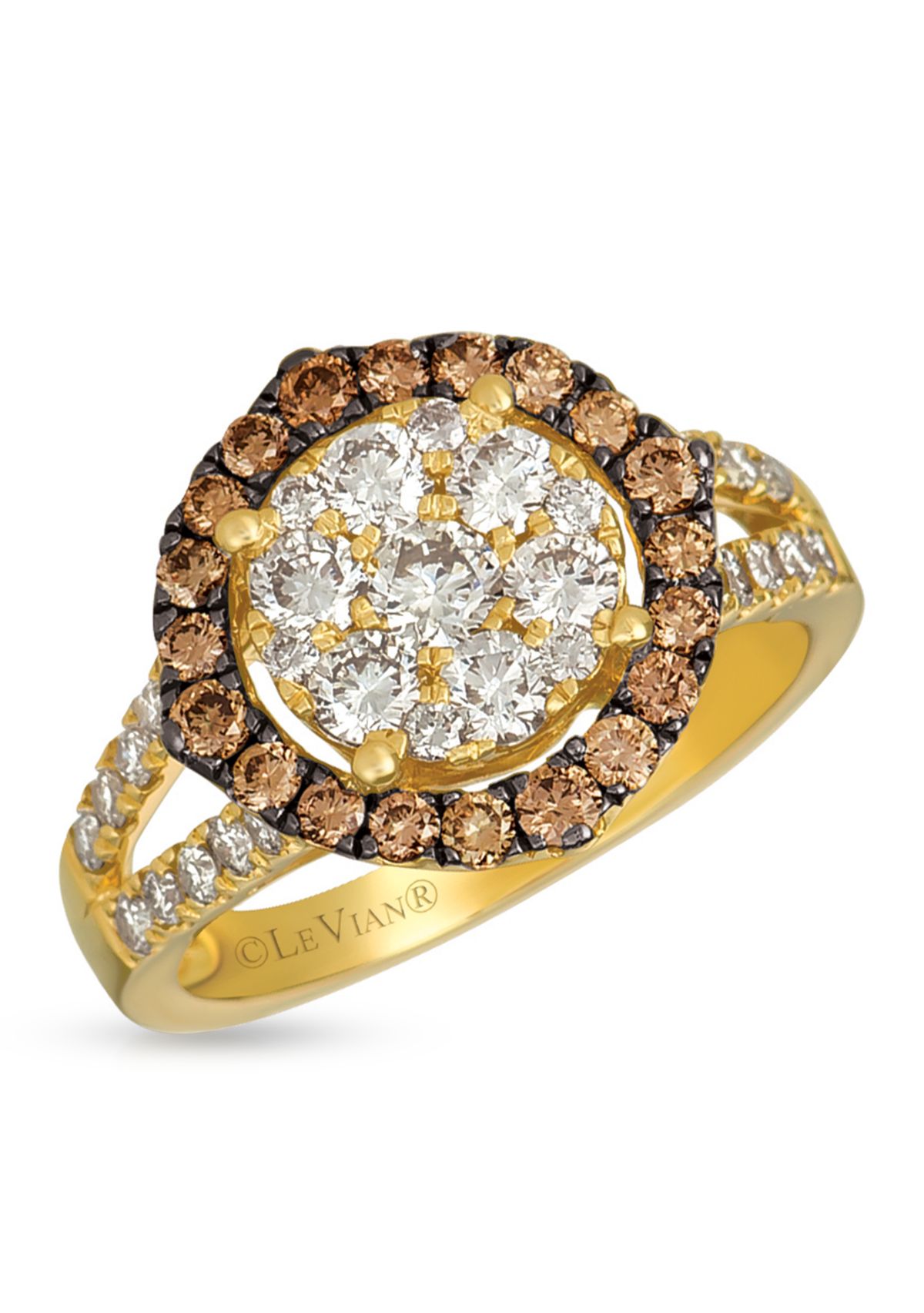 1 ct. t.w. Nude Diamonds™, 1/2 ct. t.w. Chocolate Diamonds® Creme Brulee® Ring in 14K Honey Gold™