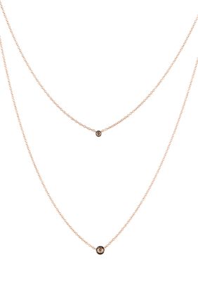 3/8 ct. t.w. Chocolate Diamond® Layered Necklace in 14K Strawberry Gold® 
