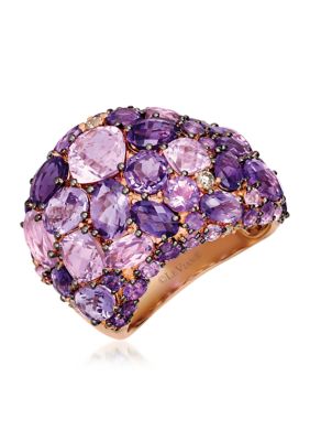 1/8 ct. t.w. Vanilla Diamond® and 8.22 ct. t.w. Grape Amethyst™ Ring in 14K Strawberry Gold®