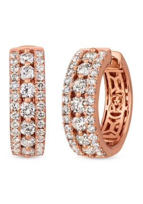 Le Vian 2.5 Ct. T.w. Diamond Hoop Earrings In 14K Rose Gold