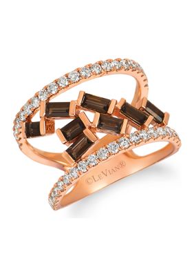 Le Vian 5/8 Ct. T.w. Diamond And 5/8 Ct. T.w. Smoky Quartz Ring In 14K Rose Gold, 7 -  0191247184063