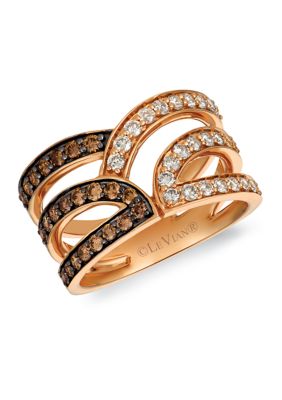 1/2 ct. t.w. Nude Diamond™ and 1/2 ct. t.w. Chocolate Diamond® Ring in 14K Strawberry Gold