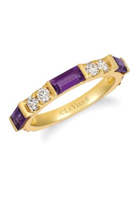  5/8 ct. t.w. Diamond and 7/8 ct. t.w. Amethyst  in 14K Yellow Gold 