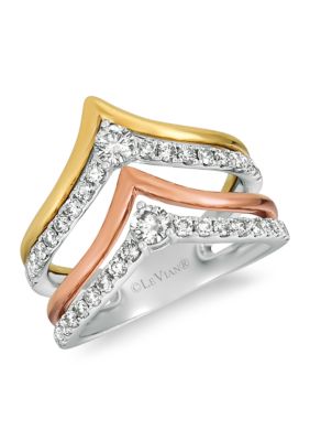 7/8 ct. t.w. Diamond Ring in 14k Tri-Tone Metal 