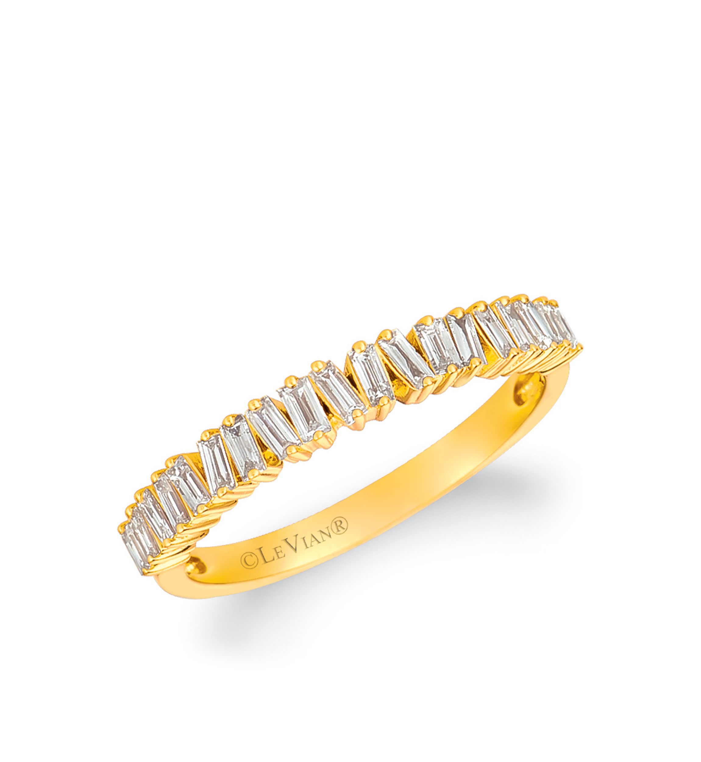 Baguette Frenzy™ 1/3 ct. t.w. Vanilla Diamonds® Ring in 14k Honey Gold™