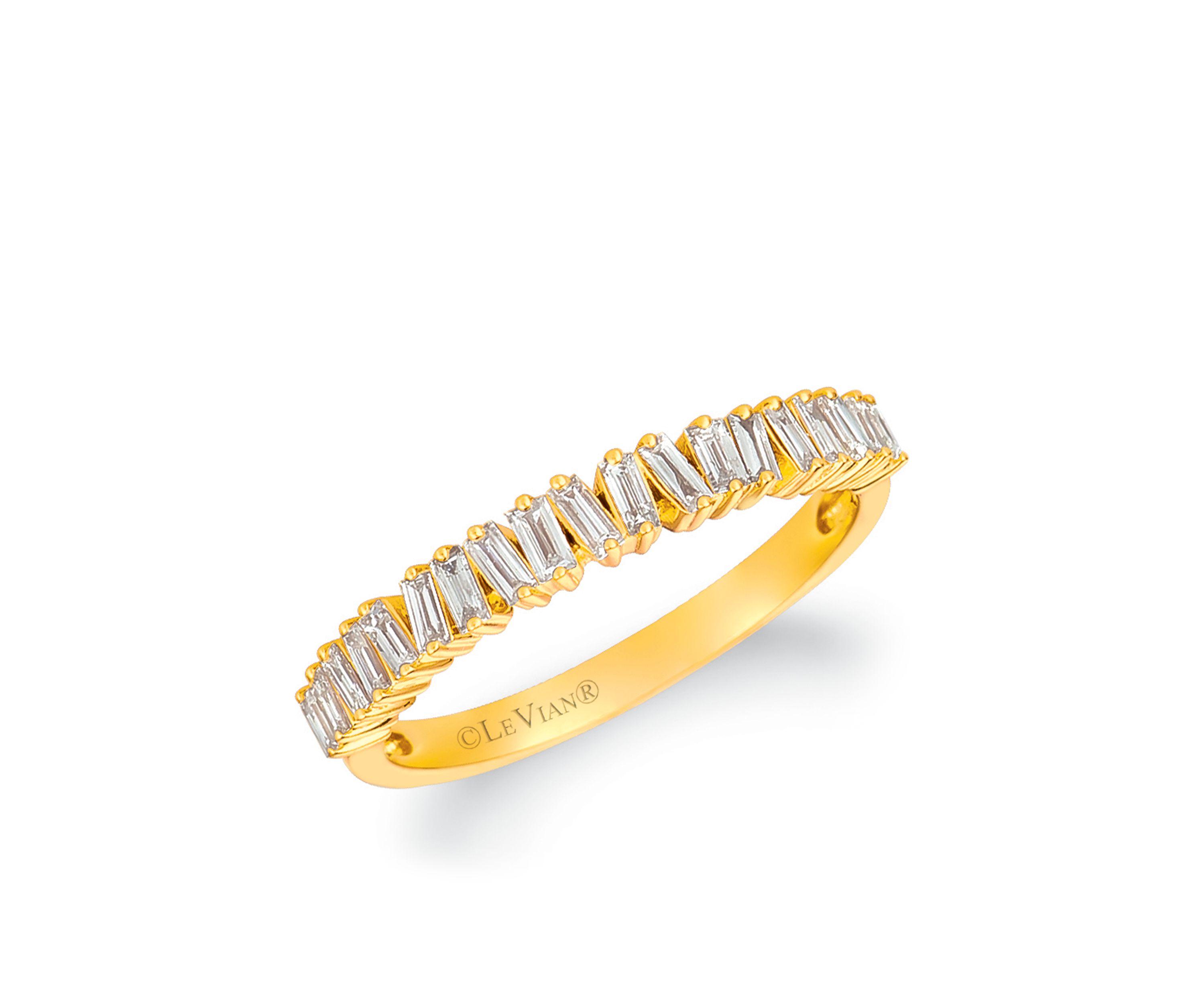Baguette Frenzy™ 1/3 ct. t.w. Vanilla Diamonds® Ring in 14k Honey Gold™