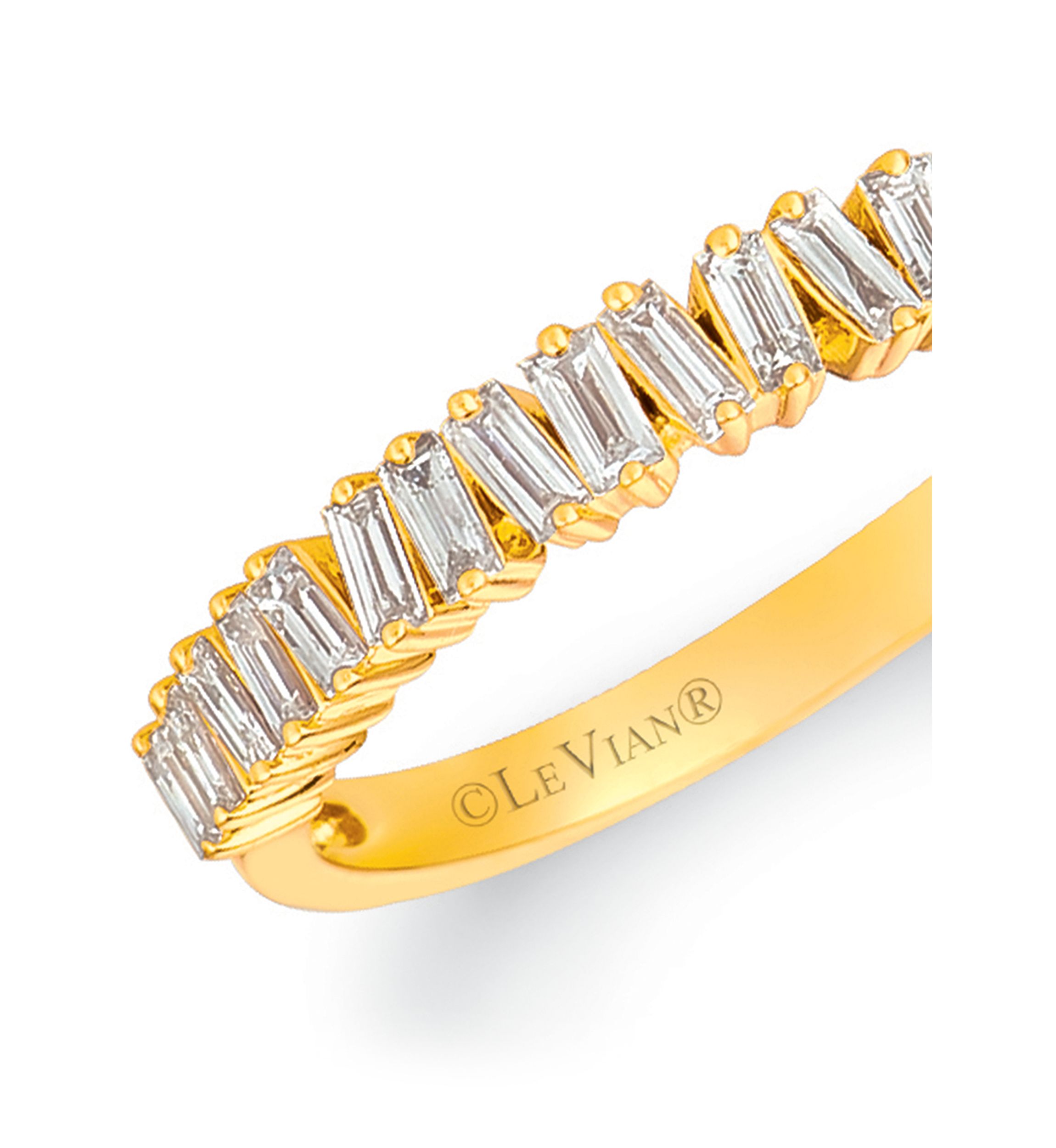 Baguette Frenzy™ 1/3 ct. t.w. Vanilla Diamonds® Ring in 14k Honey Gold™