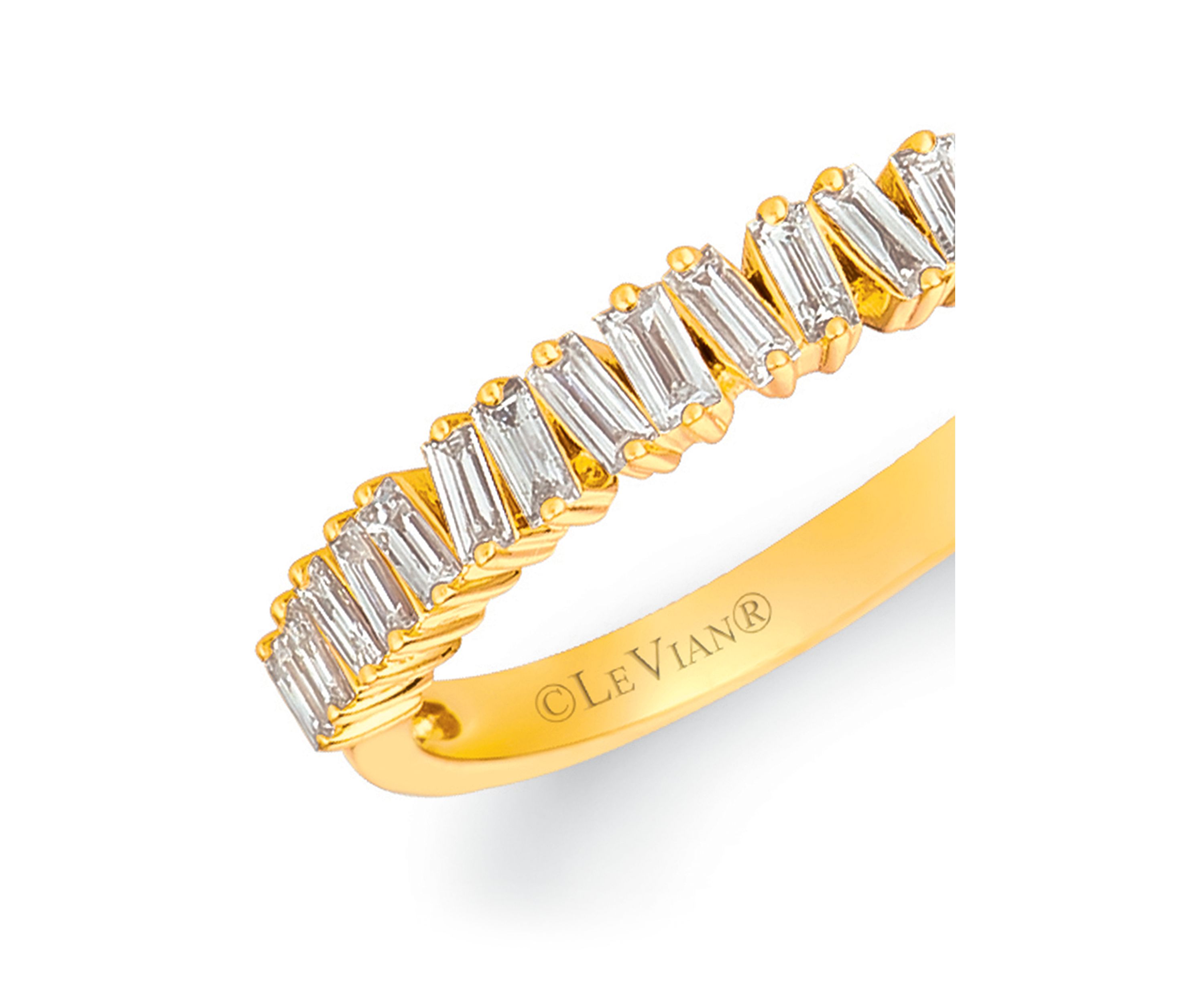 Baguette Frenzy™ 1/3 ct. t.w. Vanilla Diamonds® Ring in 14k Honey Gold™