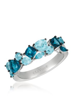 1/5 ct. t.w. Blue Topaz, 1/5 ct. t.w. Deep Sea Blue Topaz™ Ring in 14K Vanilla Gold®