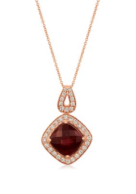 5 ct. t.w. Pomegranate Garnet™ and 3/4 ct. t.w. Nude Diamonds™ Pendant in 14K Strawberry Gold®