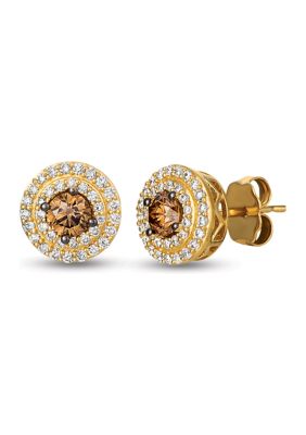 3/8 ct. t.w. Chocolate Diamonds®, 1/3 ct. t.w. Vanilla Diamonds® Earrings in 14K Honey Gold™