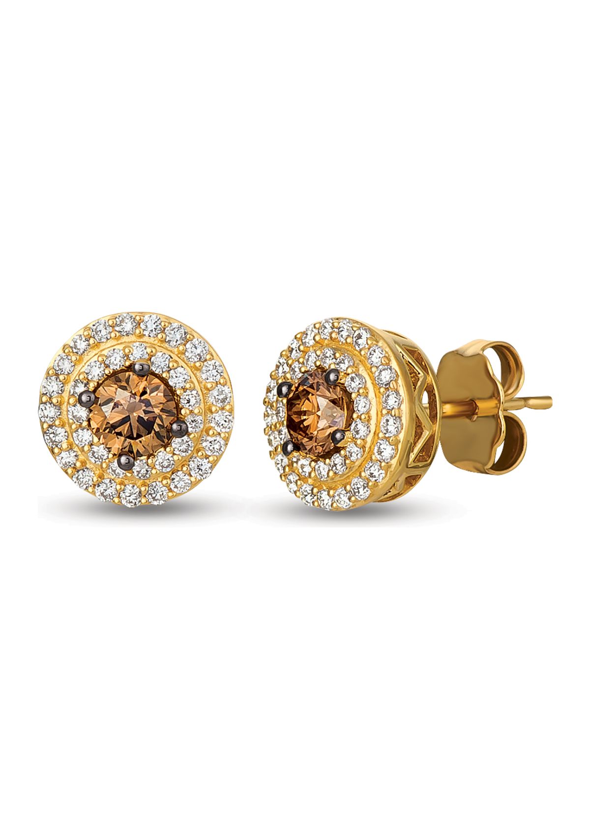 3/8 ct. t.w. Chocolate Diamonds®, 1/3 ct. t.w. Vanilla Diamonds® Earrings in 14K Honey Gold™