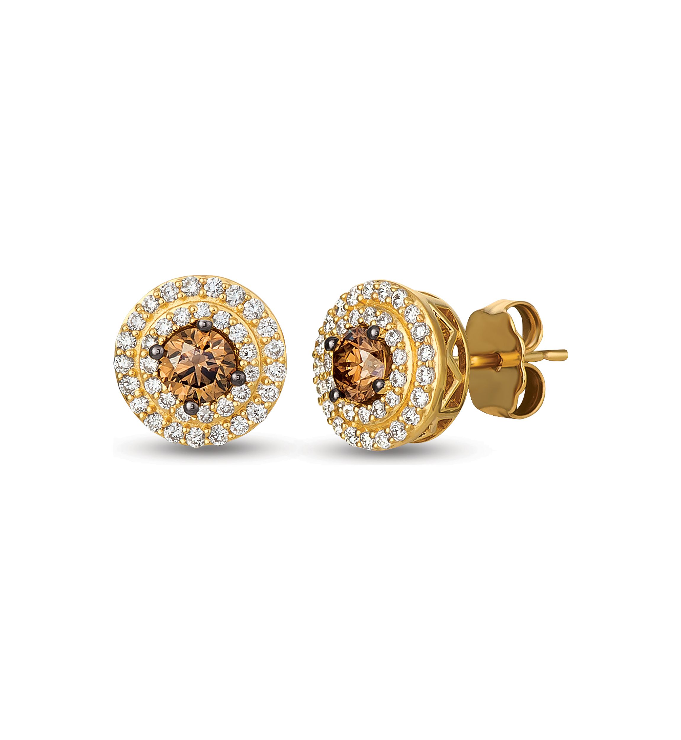 3/8 ct. t.w. Chocolate Diamonds®, 1/3 ct. t.w. Vanilla Diamonds® Earrings in 14K Honey Gold™