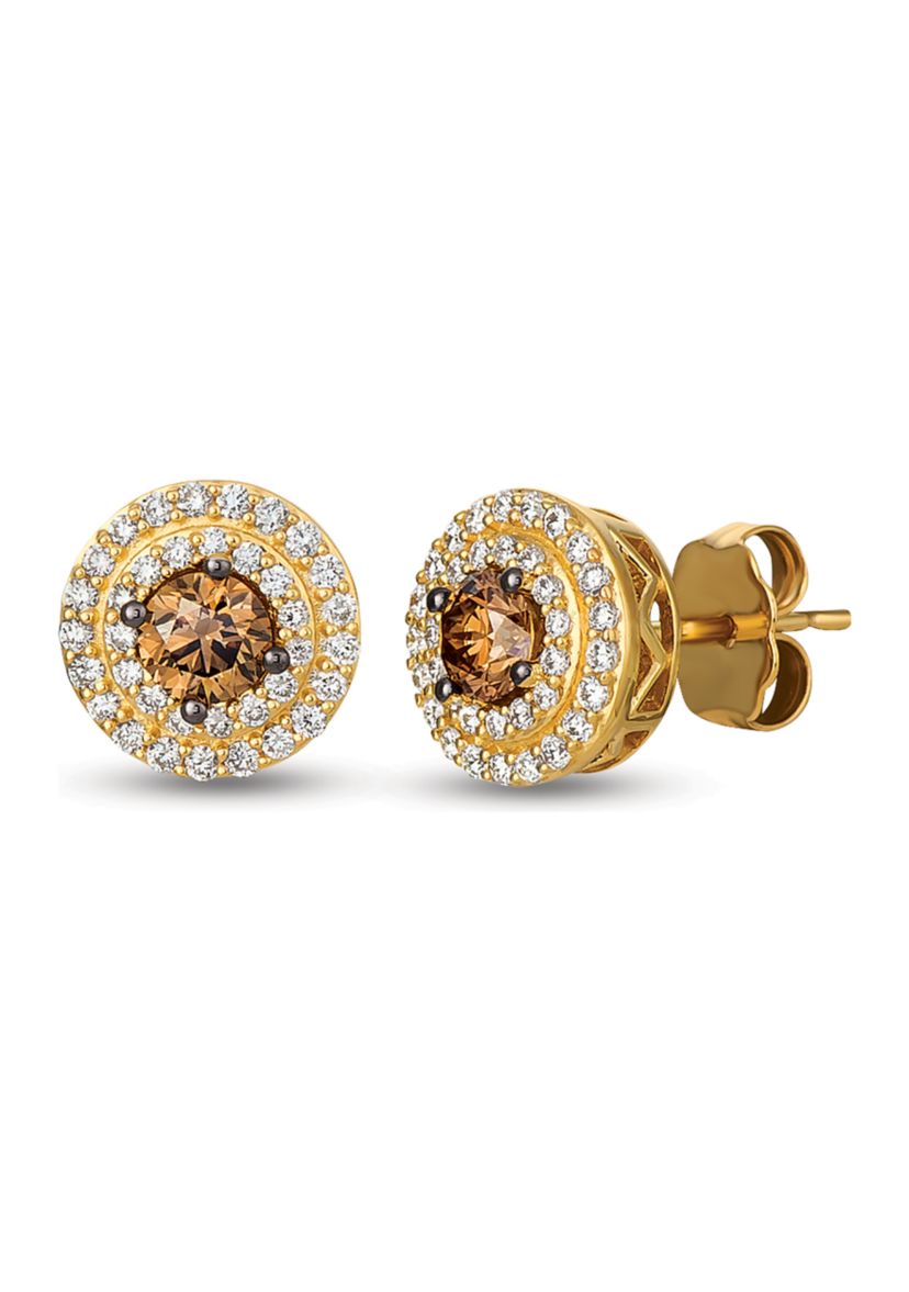 3/8 ct. t.w. Chocolate Diamonds®, 1/3 ct. t.w. Vanilla Diamonds® Earrings in 14K Honey Gold™