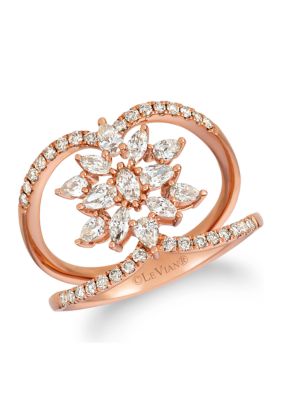 7/8 ct. t.w. Nude Diamonds™ Flower Ring in 14K Strawberry Gold®