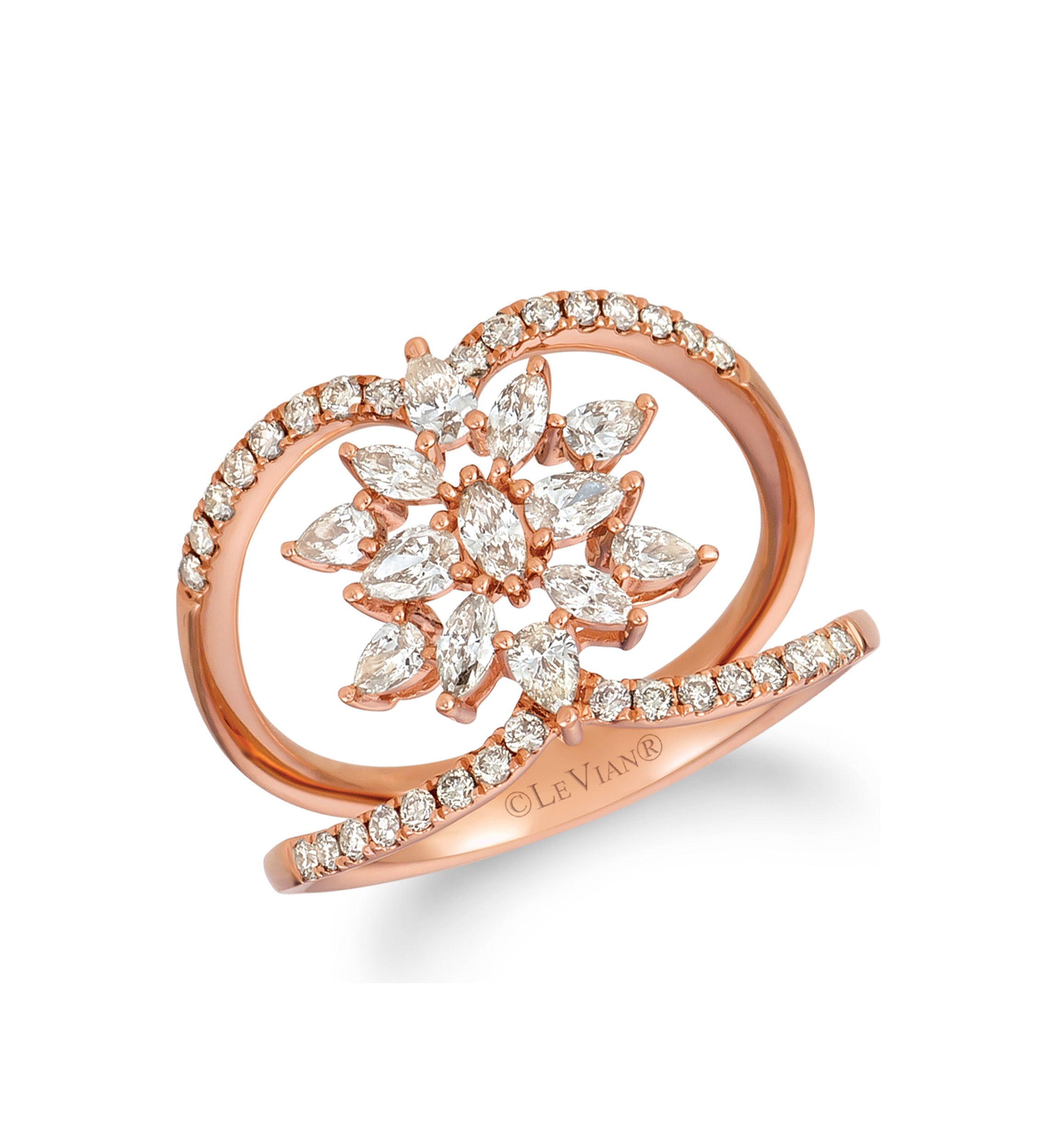 7/8 ct. t.w. Nude Diamonds™ Flower Ring in 14K Strawberry Gold®