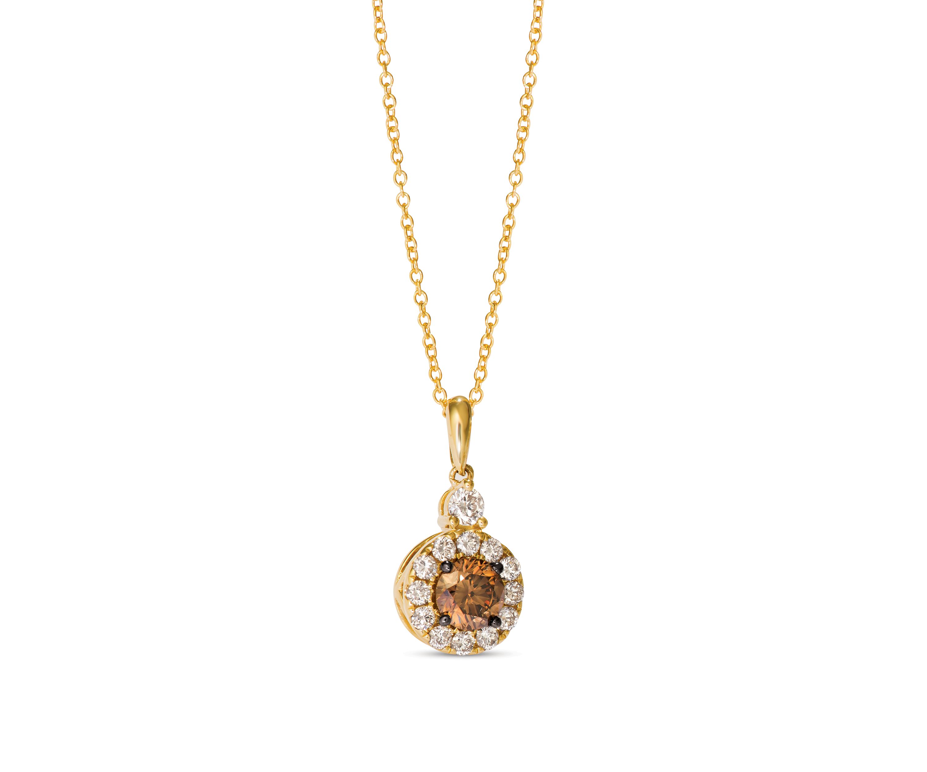 1/2 ct. t.w. Chocolate Diamonds®, 1/3 ct. t.w. Nude Diamonds™ Pendant in 14k Honey Gold™