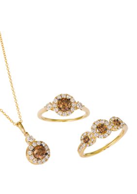 1/2 ct. t.w. Chocolate Diamonds®, 1/3 ct. t.w. Nude Diamonds™ Pendant in 14k Honey Gold™