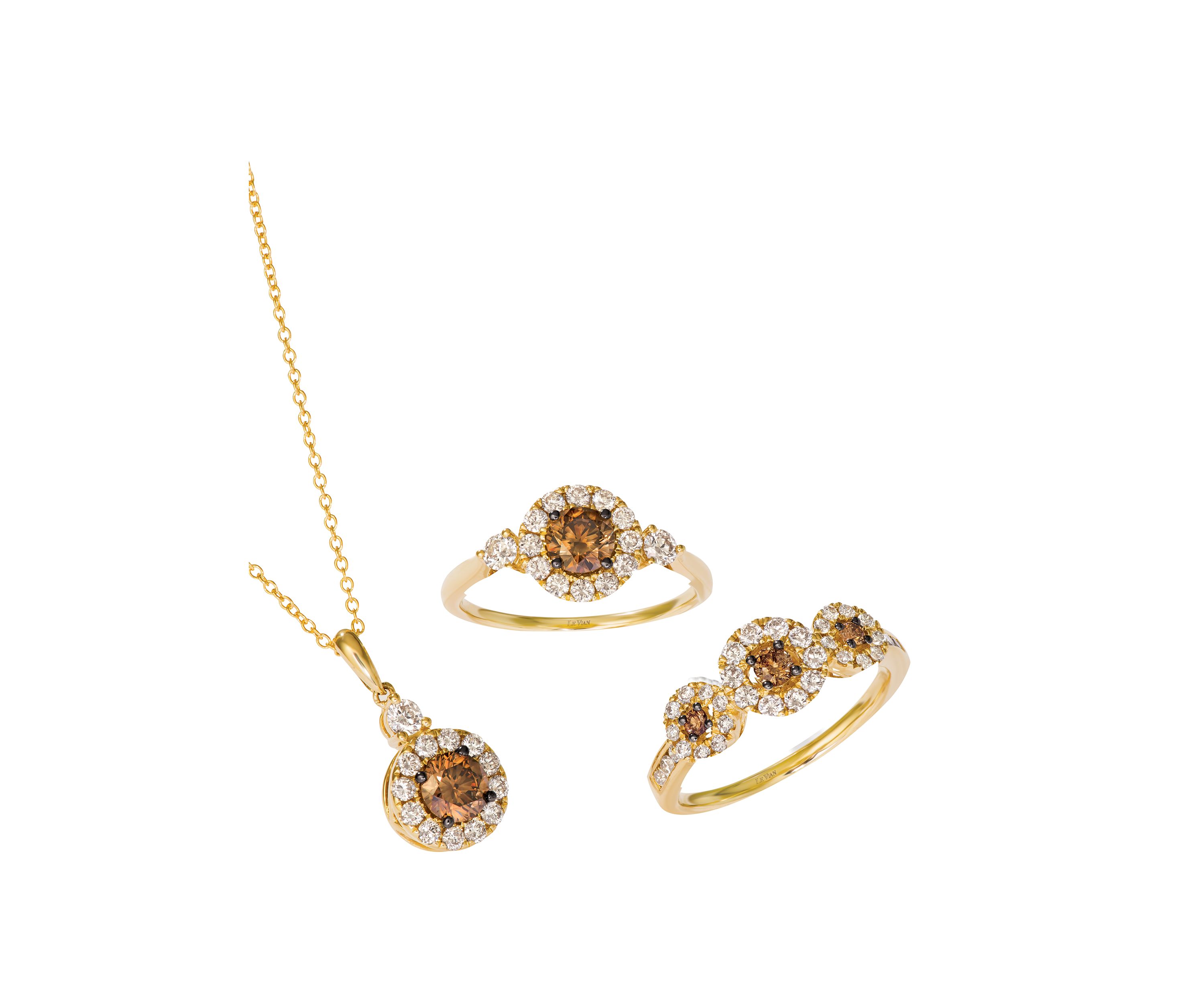 1/2 ct. t.w. Chocolate Diamonds®, 1/3 ct. t.w. Nude Diamonds™ Pendant in 14k Honey Gold™