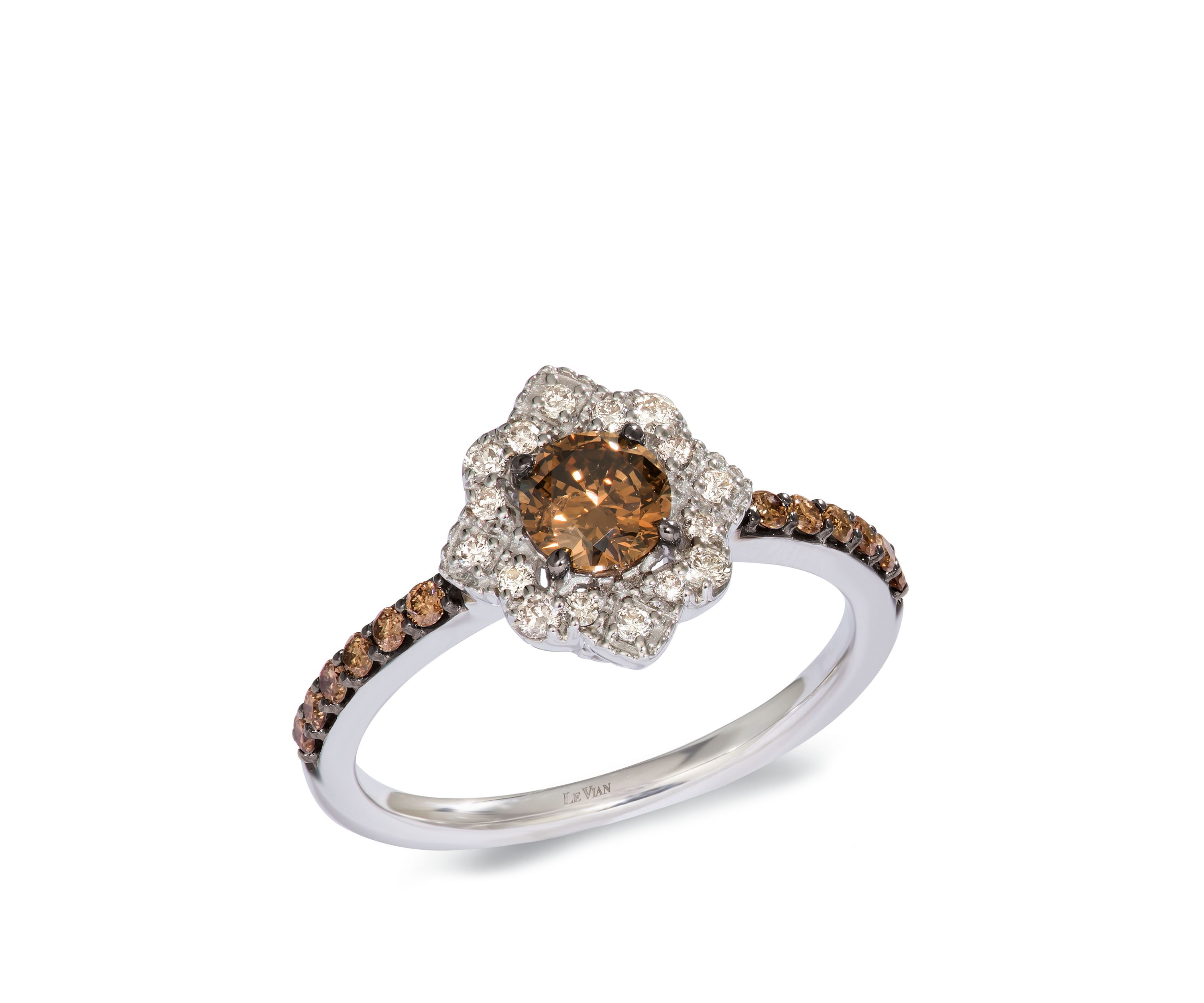  5/8 ct. t.w. Chocolate Diamonds®, 1/6 ct. t.w. Nude Diamonds™ Ring in 14k Vanilla Gold®
