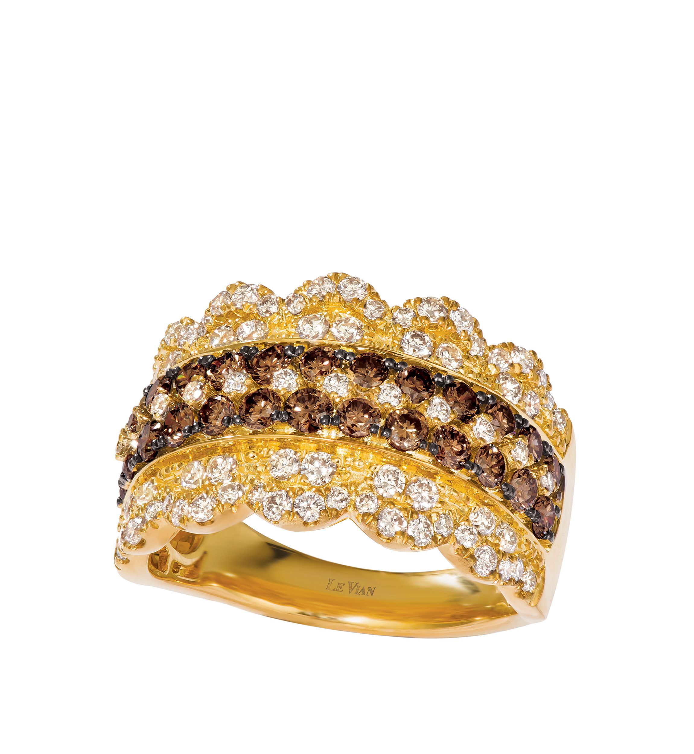  1.13 ct. t.w. Chocolate Diamonds®, 7/8 ct. t.w. Nude Diamonds™ Ring in 14k Honey Gold™