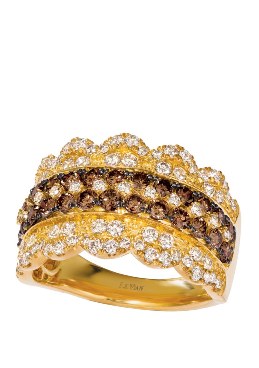  1.13 ct. t.w. Chocolate Diamonds®, 7/8 ct. t.w. Nude Diamonds™ Ring in 14k Honey Gold™