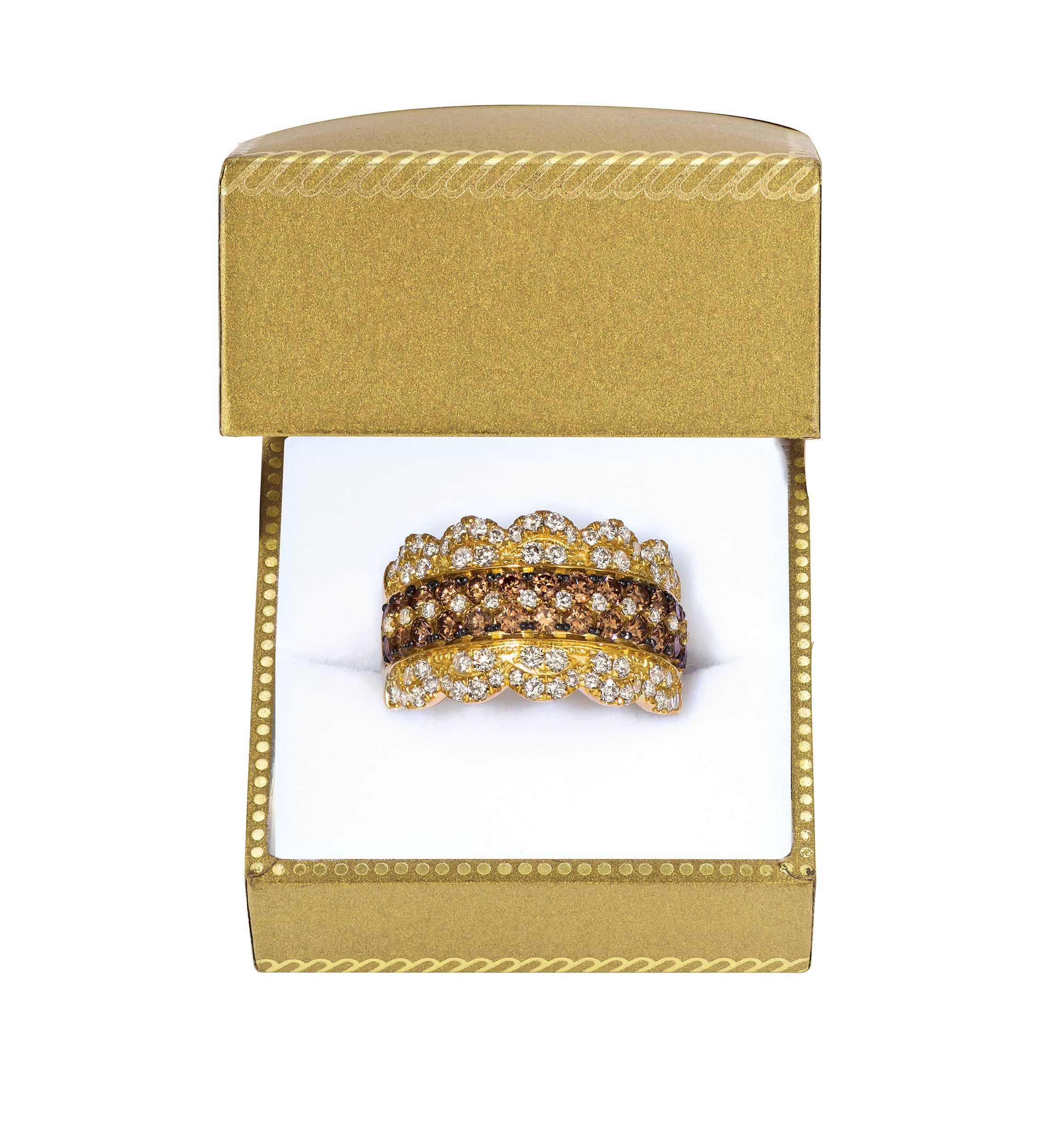  1.13 ct. t.w. Chocolate Diamonds®, 7/8 ct. t.w. Nude Diamonds™ Ring in 14k Honey Gold™
