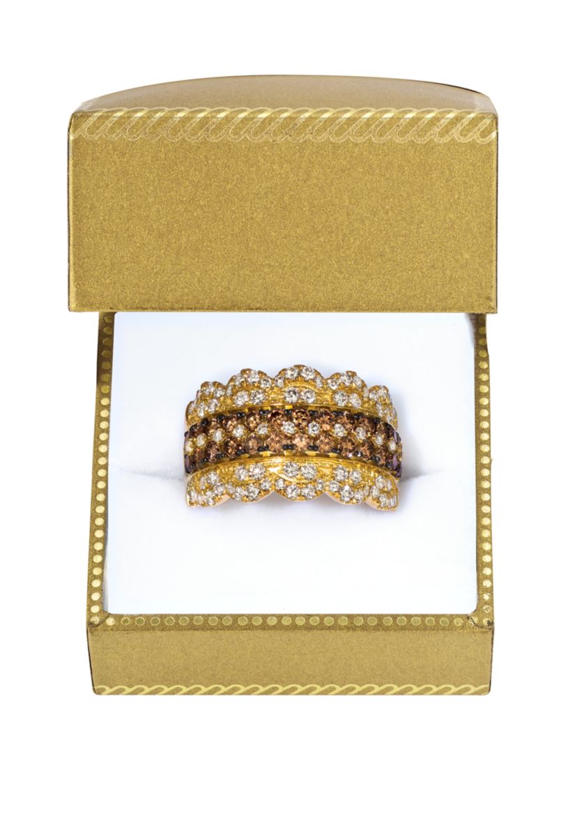  1.13 ct. t.w. Chocolate Diamonds®, 7/8 ct. t.w. Nude Diamonds™ Ring in 14k Honey Gold™