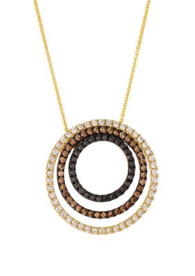 Le Vian 5/8 ct. t.w. Nude Diamondsâ¢, 1/3 ct. t.w. Black Diamonds, 3/8 ct. t.w. Chocolate Diamonds Pendant Necklace in 14K Honey Gold, Gold, 20 in -  0191247530464