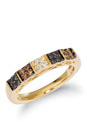  1/8 ct. t.w. Black Diamonds, 1/8 ct. t.w. Chocolate Diamonds®, 1/20 ct. t.w. Nude Diamonds™ Ring in 14K Honey Gold™