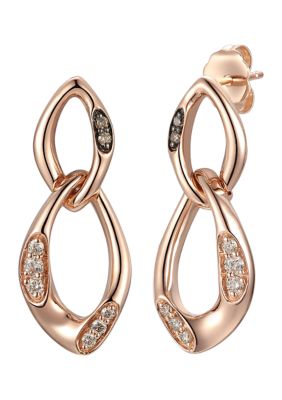 1/6 ct. t.w. Nude Diamonds™, Chocolate Diamonds® Earrings in 14K Strawberry Gold®