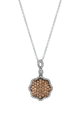 5/8 ct. t.w. Chocolate Diamonds®, 1/8 ct. t.w. Vanilla Diamonds® Pendant Necklace in 14K Vanilla Gold®