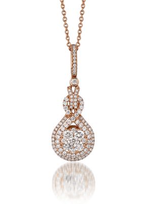 3/4 ct. t.w. Diamond Pendant Necklace in 14K Rose Gold 