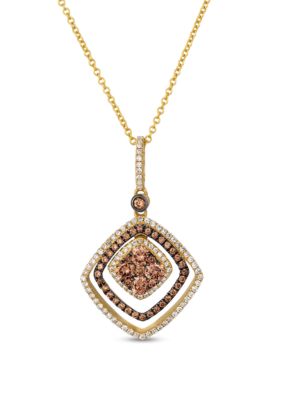  Chocolatier® Pendant featuring 1/2 ct. t.w. Chocolate Diamonds®, 1/4 ct. t.w. Vanilla Diamonds® in 14K Honey Gold™