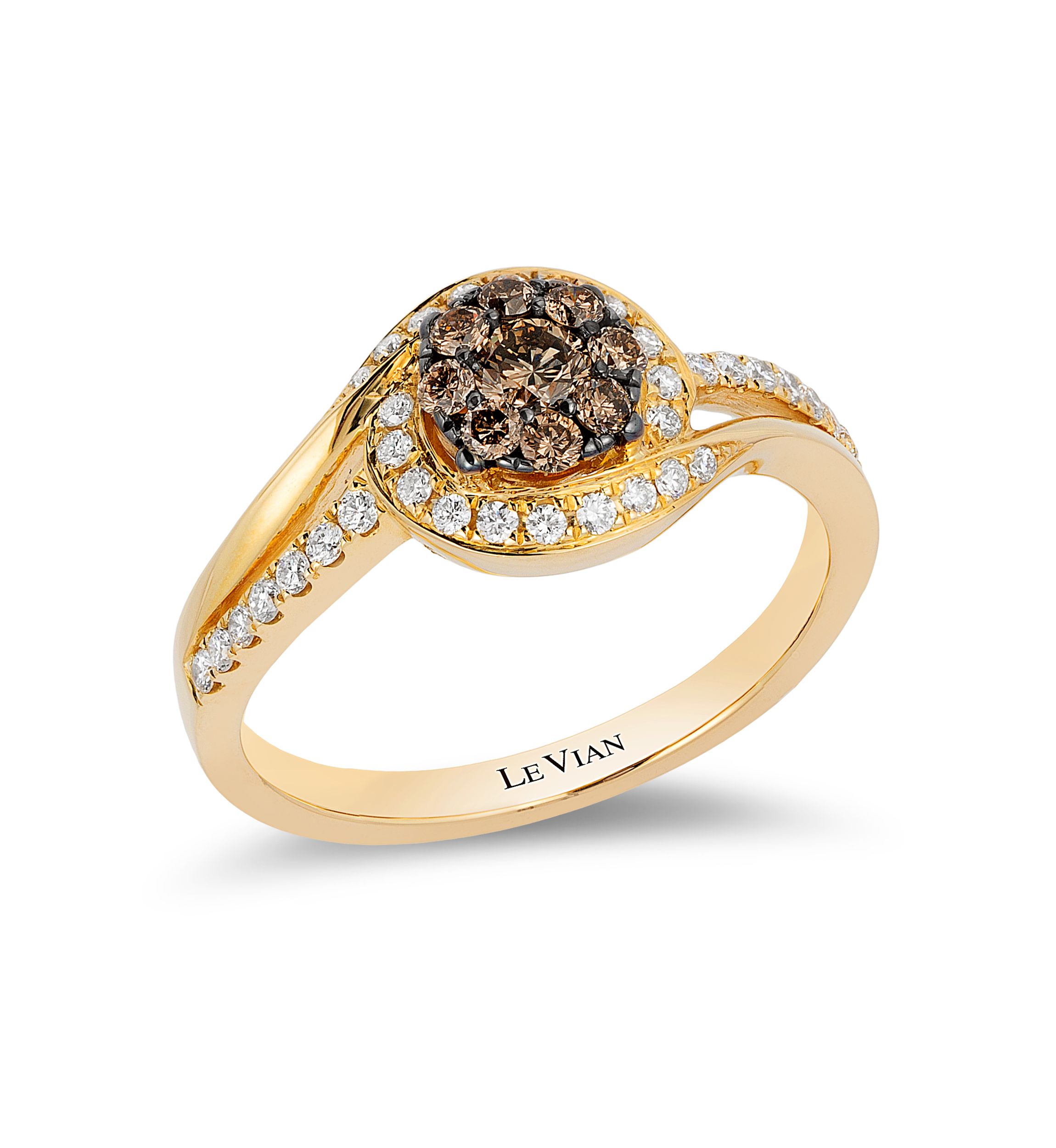 1/3 ct. t.w. Chocolate Diamonds®, 1/4 ct. t.w. Vanilla Diamonds® Ring in 14K Honey Gold™