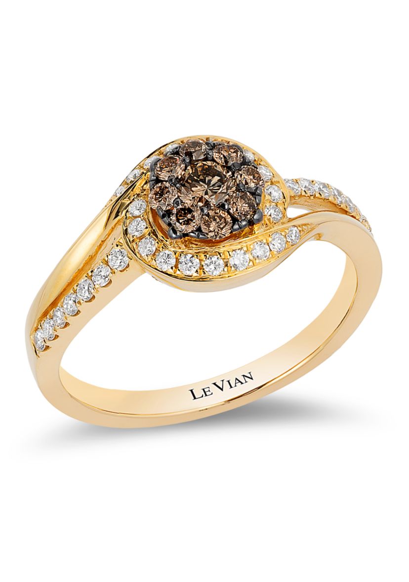 1/3 ct. t.w. Chocolate Diamonds®, 1/4 ct. t.w. Vanilla Diamonds® Ring in 14K Honey Gold™