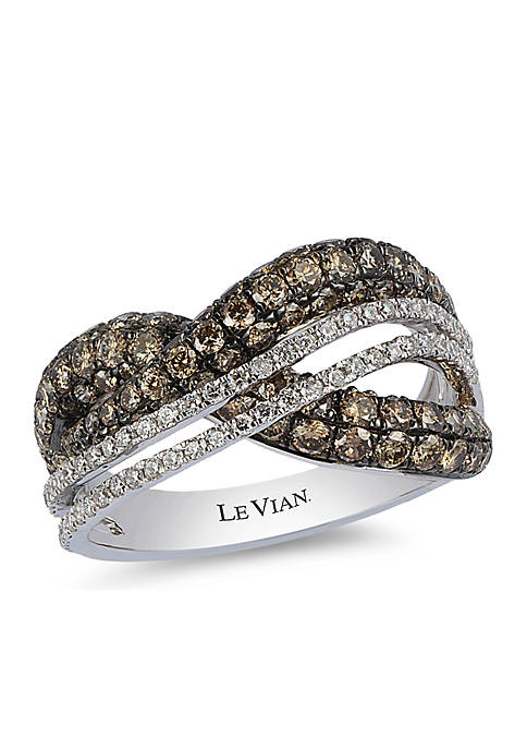 Chocolatier® Ring with Chocolate Diamonds® and Vanilla Diamonds® in 14K Vanilla Gold