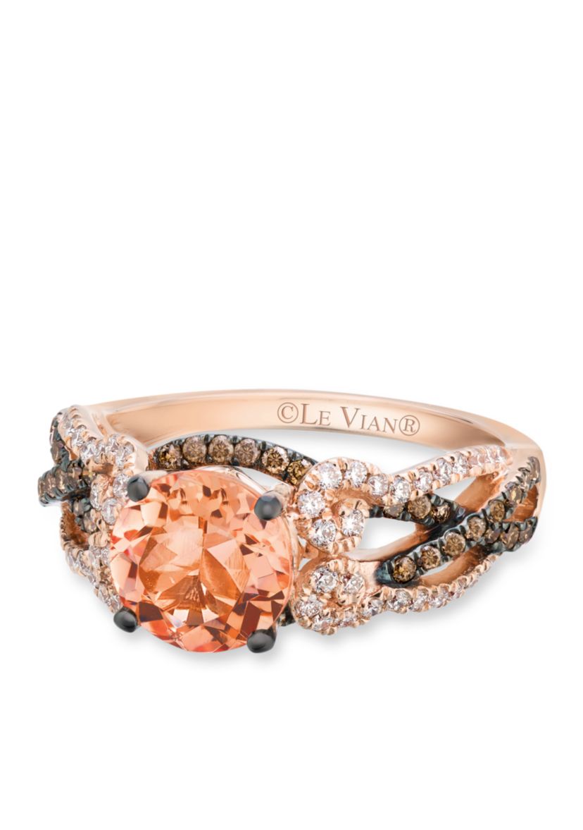 Chocolatier® Peach Morganite™ Ring in 14k Strawberry Gold®