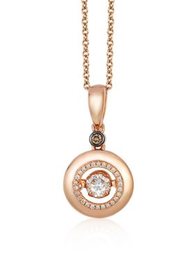 Le Vian Vanilla Diamonds And Chocolate Diamonds Necklace In 14k Strawberry Gold Belk