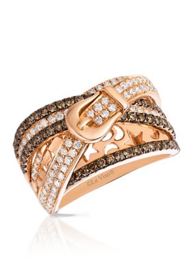 Le Vian 5/8 Ct. T.w. Chocolate Diamonds, 3/4 Ct. T.w. Vanilla Diamonds ChocolatierÂ® Ring Set In 14K Strawberry Gold