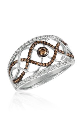 0.26 ct. t.w. Vanilla Diamonds® and 0.27 ct. t.w. Chocolate Diamonds® Ring in 14k Vanilla Gold®